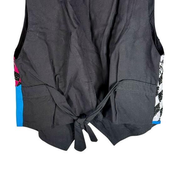 Faith VTG Women's Small Sequined Playing Card Lightweight Button Front Vest - Picture 12 of 12